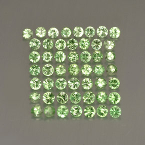 캐럿 천연 그린 차보라이트 가넷 보석, 라운드 컷, 1.94 mm, VS