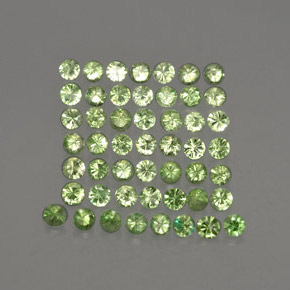 캐럿 천연 라이트 그린 차보라이트 가넷 보석, 라운드 컷, 1.59 mm, VS