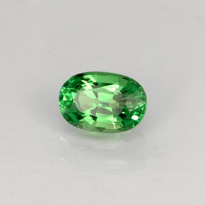 0.63캐럿 천연 그린 차보라이트 가넷, 타원형 컷, 6.1×4.2 mm, VS