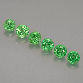 캐럿 천연 크롬 그린 차보라이트 가넷 보석, 라운드 컷, 3.74 mm, VS