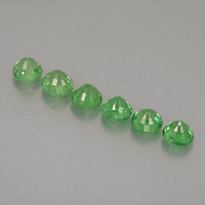 캐럿 천연 크롬 그린 차보라이트 가넷 보석, 라운드 컷, 3.74 mm, VS