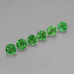 캐럿 천연 크롬 그린 차보라이트 가넷 보석, 라운드 컷, 3.28 mm, VS
