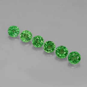 캐럿 천연 크롬 그린 차보라이트 가넷 보석, 라운드 컷, 3.28 mm, VS