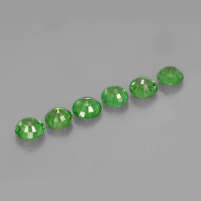 캐럿 천연 크롬 그린 차보라이트 가넷 보석, 라운드 컷, 3.28 mm, VS