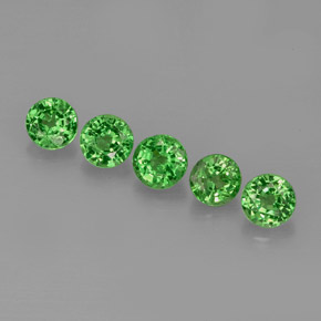 캐럿 천연 크롬 그린 차보라이트 가넷 보석, 라운드 컷, 3.66 mm, VS