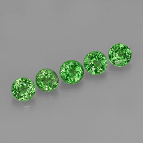 캐럿 천연 크롬 그린 차보라이트 가넷 보석, 라운드 컷, 3.66 mm, VS