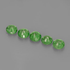 캐럿 천연 크롬 그린 차보라이트 가넷 보석, 라운드 컷, 3.66 mm, VS