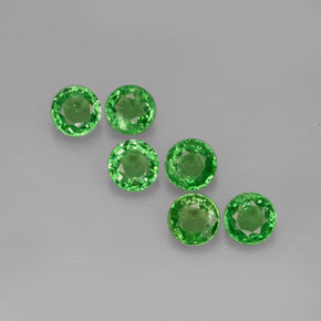 캐럿 천연 크롬 그린 차보라이트 가넷 보석, 라운드 컷, 3.64 mm, VS