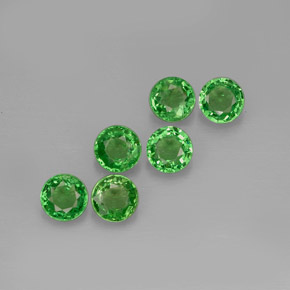 캐럿 천연 크롬 그린 차보라이트 가넷 보석, 라운드 컷, 3.64 mm, VS