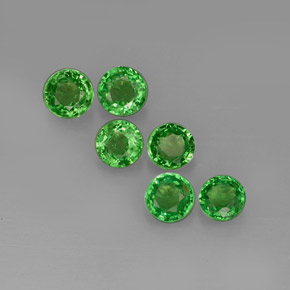 캐럿 천연 크롬 그린 차보라이트 가넷 보석, 라운드 컷, 3.66 mm, VS