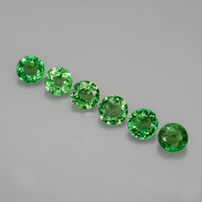 캐럿 천연 크롬 그린 차보라이트 가넷 보석, 라운드 컷, 3.50 mm, VS