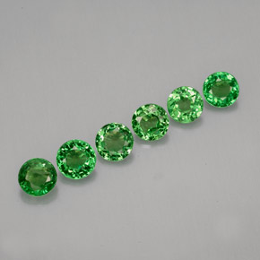 캐럿 천연 크롬 그린 차보라이트 가넷 보석, 라운드 컷, 3.50 mm, VS