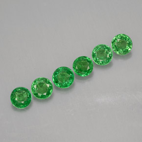 캐럿 천연 크롬 그린 차보라이트 가넷 보석, 라운드 컷, 3.50 mm, VS