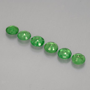 캐럿 천연 크롬 그린 차보라이트 가넷 보석, 라운드 컷, 3.50 mm, VS