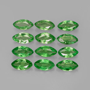 캐럿 천연 크롬 그린 차보라이트 가넷 보석, 마퀴즈, 5×2.6 mm, VS