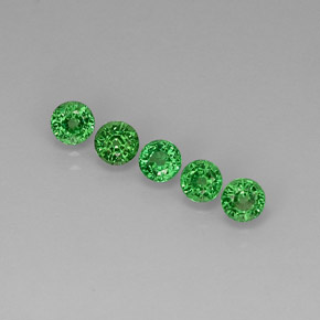 캐럿 천연 크롬 그린 차보라이트 가넷 보석, 라운드 컷, 3.98 mm, VVS-VS