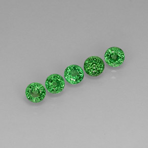 캐럿 천연 크롬 그린 차보라이트 가넷 보석, 라운드 컷, 3.98 mm, VVS-VS