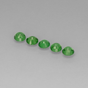 캐럿 천연 크롬 그린 차보라이트 가넷 보석, 라운드 컷, 3.98 mm, VVS-VS