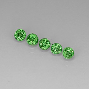 캐럿 천연 크롬 그린 차보라이트 가넷 보석, 라운드 컷, 3.96 mm, VVS-VS