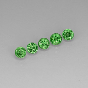 캐럿 천연 크롬 그린 차보라이트 가넷 보석, 라운드 컷, 3.96 mm, VVS-VS