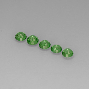 캐럿 천연 크롬 그린 차보라이트 가넷 보석, 라운드 컷, 3.96 mm, VVS-VS