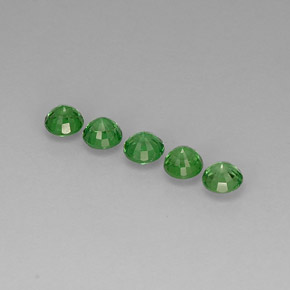 캐럿 천연 크롬 그린 차보라이트 가넷 보석, 라운드 컷, 4.17 mm, VVS-VS