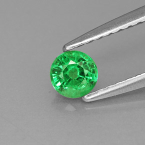 0.30캐럿 천연 그린 차보라이트 가넷, 라운드 컷, 3.96 mm, VS