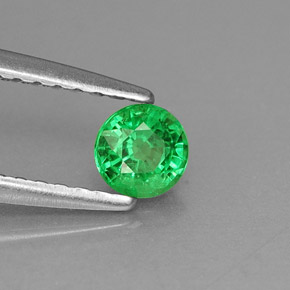0.30캐럿 천연 그린 차보라이트 가넷, 라운드 컷, 3.96 mm, VS