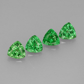 캐럿 천연 크롬 그린 차보라이트 가넷 보석, 트릴리언, 4.1×4.1 mm, VVS-VS