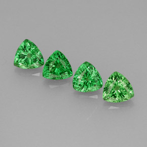 캐럿 천연 크롬 그린 차보라이트 가넷 보석, 트릴리언, 4.1×4.1 mm, VVS-VS