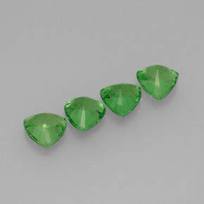 캐럿 천연 크롬 그린 차보라이트 가넷 보석, 트릴리언, 4.1×4.1 mm, VVS-VS