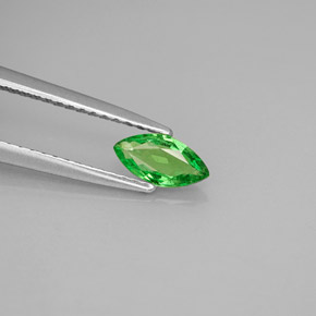 0.42캐럿 천연 비비드 그린 차보라이트 가넷, 마퀴즈, 7.2×3.7 mm, VS