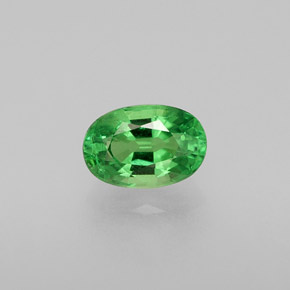 0.59캐럿 천연 그린 차보라이트 가넷, 타원형 컷, 6×4 mm, VS