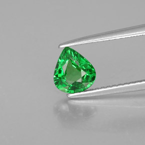 0.94캐럿 천연 크롬 그린 차보라이트 가넷, 배 모양, 7×6.3 mm, VS