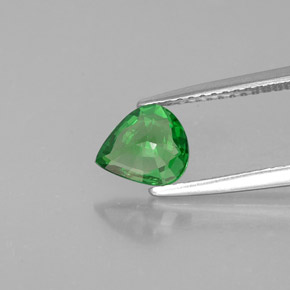 0.94캐럿 천연 크롬 그린 차보라이트 가넷, 배 모양, 7×6.3 mm, VS