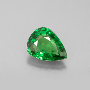 1.05캐럿 천연 크롬 그린 차보라이트 가넷, 배 모양, 7.5×5.6 mm, VS-SI