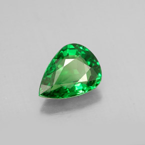 1.05캐럿 천연 크롬 그린 차보라이트 가넷, 배 모양, 7.5×5.6 mm, VS-SI