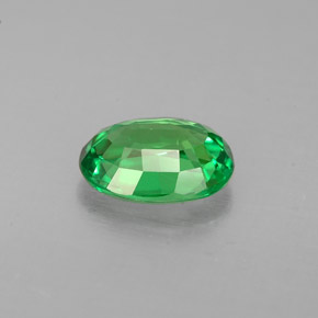 1.07캐럿 천연 크롬 그린 차보라이트 가넷, 타원형 컷, 7.3×5.4 mm, VVS