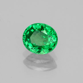 1.06캐럿 천연 크롬 그린 차보라이트 가넷, 타원형 컷, 6.4×5.6 mm, VS