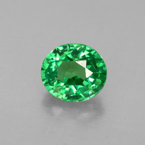 1.00캐럿 천연 크롬 그린 차보라이트 가넷, 타원형 컷, 6×5.3 mm, VVS-VS
