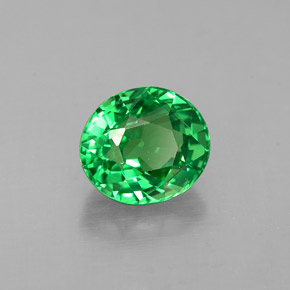 1.00캐럿 천연 크롬 그린 차보라이트 가넷, 타원형 컷, 6×5.3 mm, VVS-VS