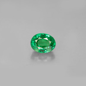 1.04캐럿 천연 크롬 그린 차보라이트 가넷, 타원형 컷, 6.3×4.9 mm, VVS-VS