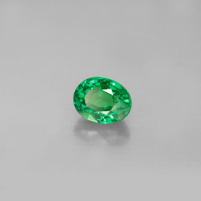 1.04캐럿 천연 크롬 그린 차보라이트 가넷, 타원형 컷, 6.3×4.9 mm, VVS-VS