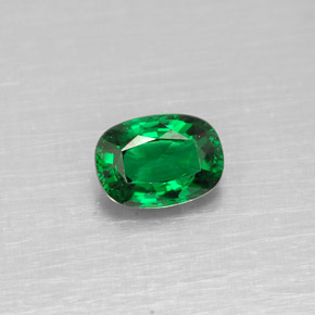 0.51캐럿 천연 크롬 그린 차보라이트 가넷, 쿠션 컷, 5.9×4.3 mm, VS