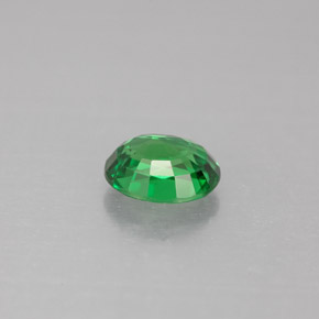 1.12캐럿 천연 비비드 그린 차보라이트 가넷, 타원형 컷, 6.8×5.6 mm, VVS-VS