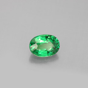 1.14캐럿 천연 비비드 그린 차보라이트 가넷, 타원형 컷, 7.1×5.2 mm, VVS-VS