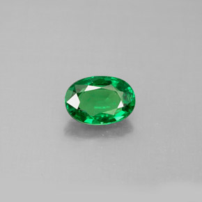 1.17캐럿 천연 크롬 그린 차보라이트 가넷, 타원형 컷, 7.4×5.1 mm, VS