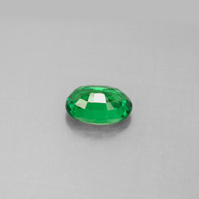 1.17캐럿 천연 크롬 그린 차보라이트 가넷, 타원형 컷, 7.4×5.1 mm, VS