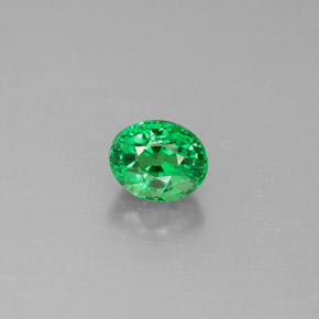1.10캐럿 천연 그린 차보라이트 가넷, 타원형 컷, 6.2×5.1 mm, VS