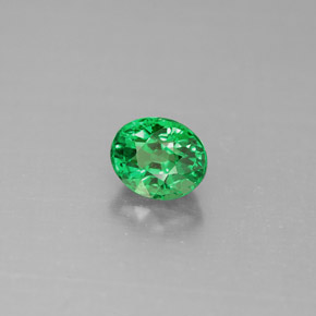 1.10캐럿 천연 그린 차보라이트 가넷, 타원형 컷, 6.2×5.1 mm, VS
